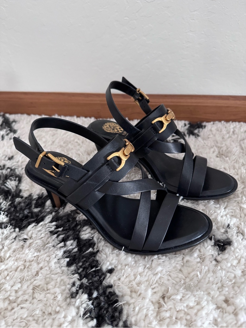 Vince Camuto Frena Black Slingback Heeled Sandals Size 7